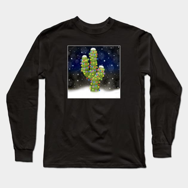 Holiday Cactus Long Sleeve T-Shirt by juliabohemian